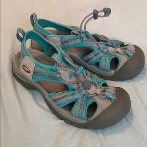 Keen Turquoise and Gray Sandals